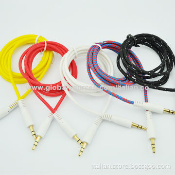 Nylon Braided 3.5mm Jack Audio Cables with Plug-and-play Function